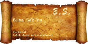 Busa Sára névjegykártya