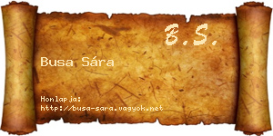 Busa Sára névjegykártya