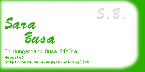 sara busa business card